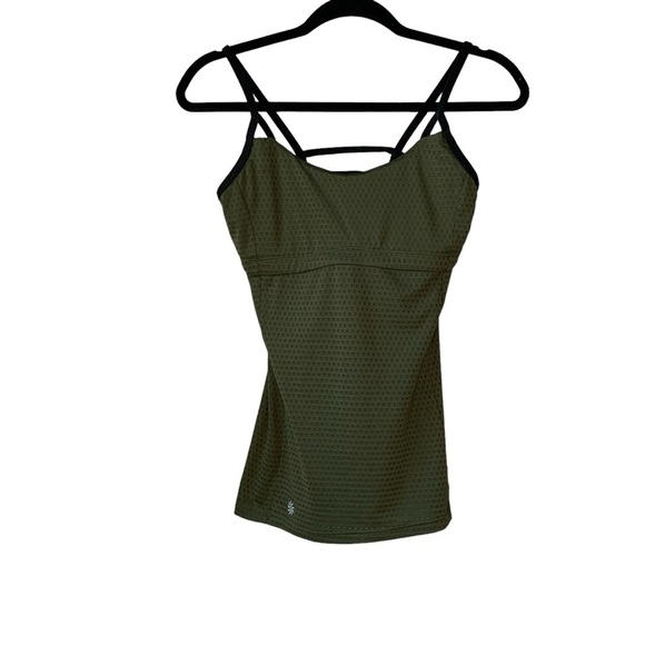Athleta olive with black trim athletic tank. Size S - Picture 1 of 8